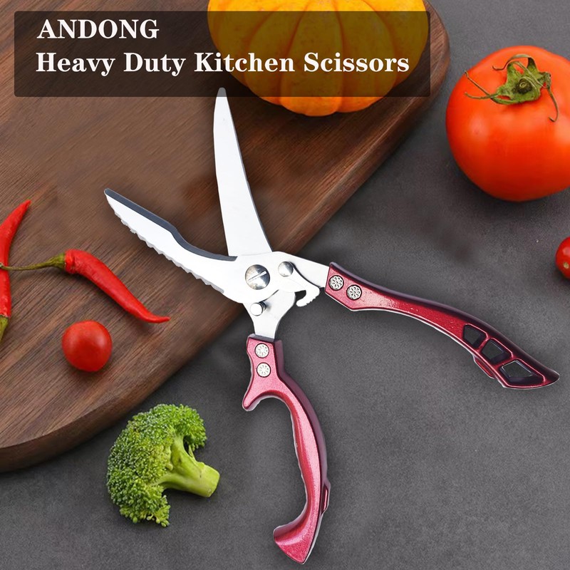 Heavy Duty Kitchen Shears by ANDONG, Kitchen Scissors,Stainless Steel Poultry