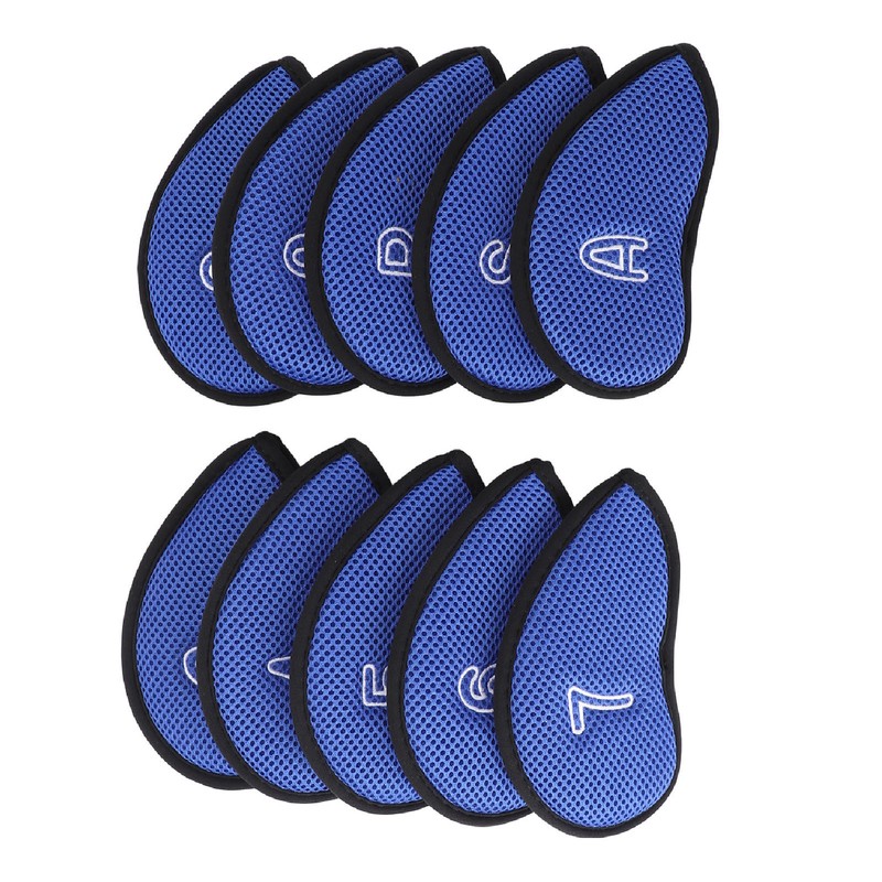 10pcs Golf Club Head Cover Breathable Nylon Mesh Soft Lining