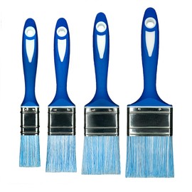 Hardy Set of 4 Brushes 25 mm 37 mm 50 mm 63 mm Series 22 for Painting Work Precise Covering Synthetic Bristles 2-Component Profiled Non-Slip Handle