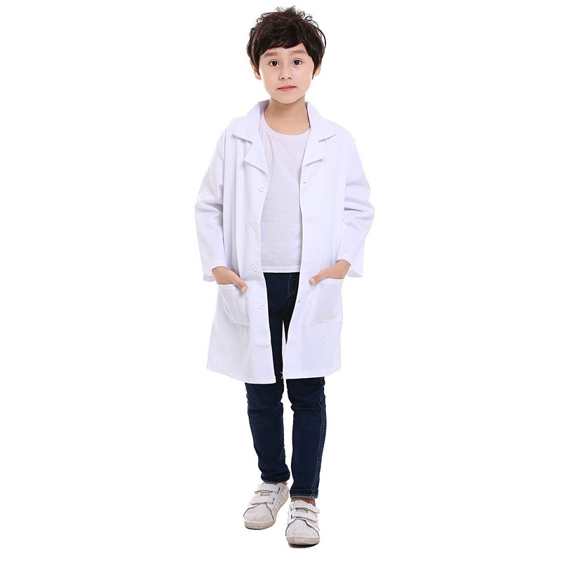 [トップタイ] 子供の白いコート ラボ白衣 科学者コスプレ服 学校用 ハロウィーン こどもの日 パーティー - ホワイト