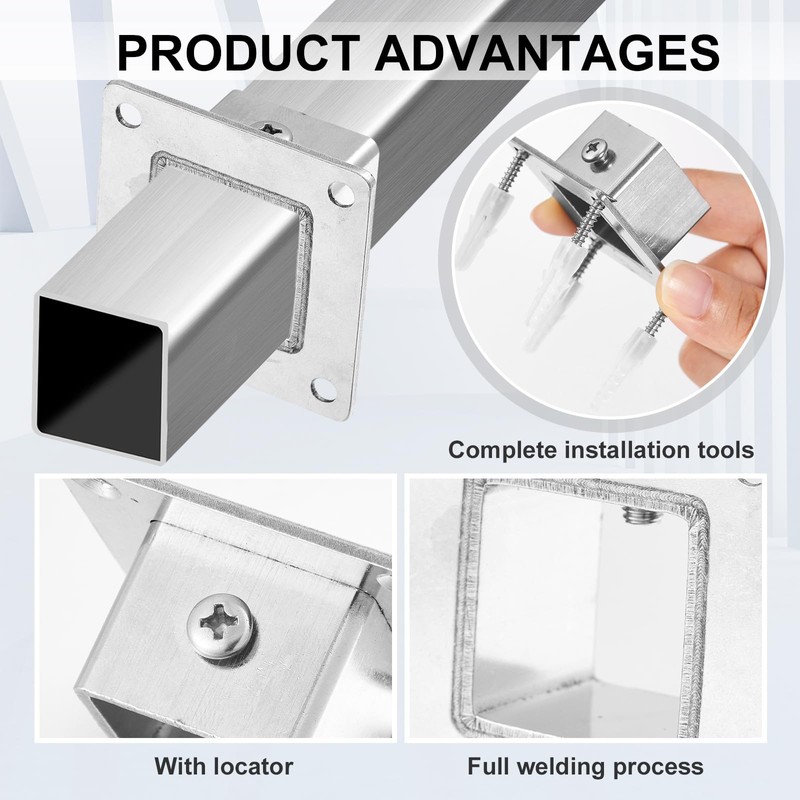 MorningRo 8 Pcs Square Post Bases 1" x 1" Stainless