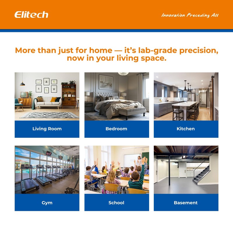 Elitech Digital Hygrometer Thermometer with 2m External Probe, Bluetooth Data