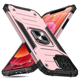 OPPO A73 2020 Case, OPPO F17 4G Case, with Ring, US Military MIL Standard Certified, Shockproof, Drop Protection, Stand Function, PC+TPU Double Layer, Dustproof, Thin, Lightweight, One-Piece, 360°