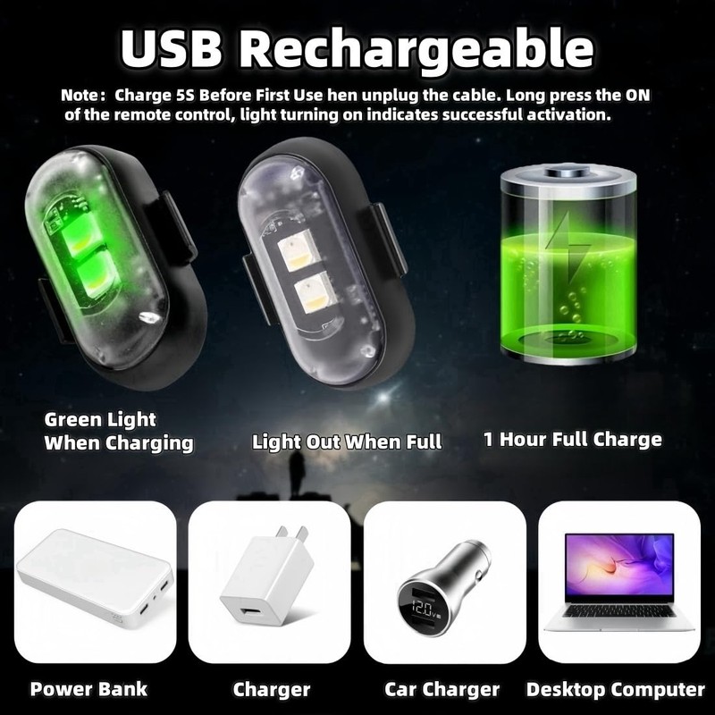 6PCS Wireless LED Strobe Lights with Remote Control, Wireless LED