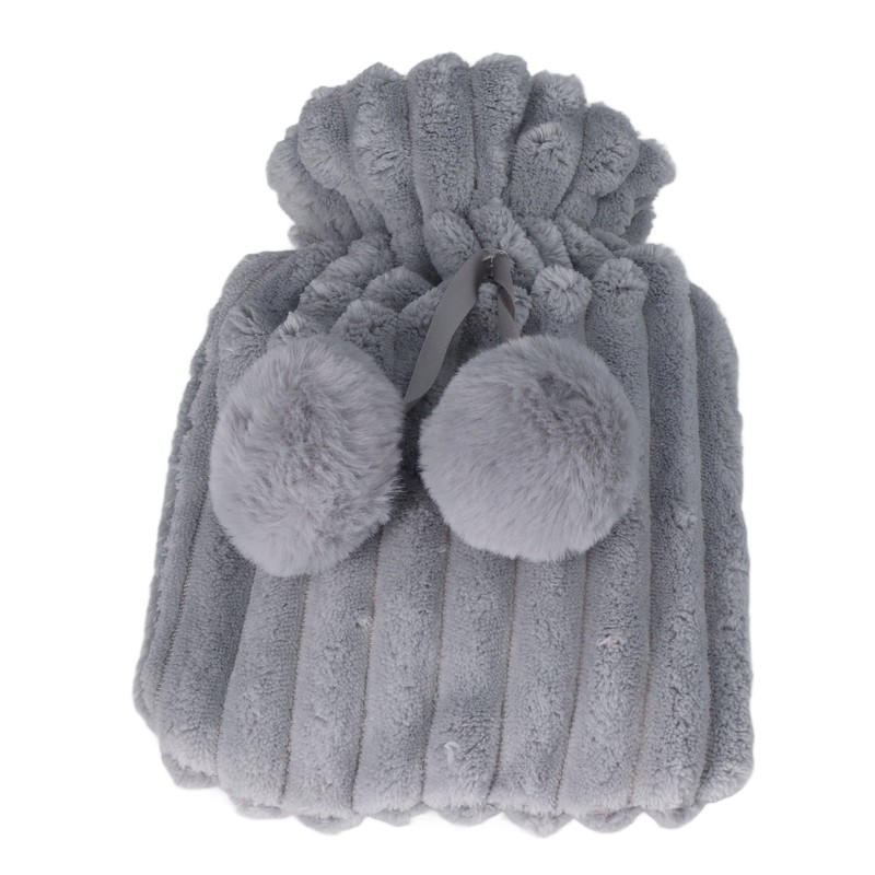 Hot Water Bag PVC Plush Fabric Cover Wide Mouth Design