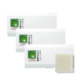 Kyoto Shabonya 100% Natural Ingredients Handmade Facial Washing Soap, 0.3 oz (10 g) x 3 (Hinoki), Oily Skin