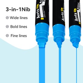 Arrtx Jumbo Poster Markers, 10mm Jumbo Felt Tip 12 Colors, Acrylic Paint Markers Permanent Paint Pens for Rock Painting, Blackboards, Windshield, Outdoor Paintings DIY Crafts Making