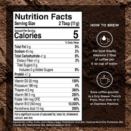 VitaCup Mushroom Coffee Grounds, with Lions Mane, Chaga, B Vitamins, D3, Boost Focus, Immunity, Memory & Clarity, Medium Dark Roast, Bold & Smooth 100% Arabica Specialty, 4 bags, 10oz each