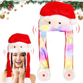 LED Christmas Hat, LED Christmas Hats, Santa Hat, Adult Children's Beard, Christmas Hat, Santa Hat, LED Hat, Children, Baby for Cosplay, Christmas, Carnival, Party, Gift