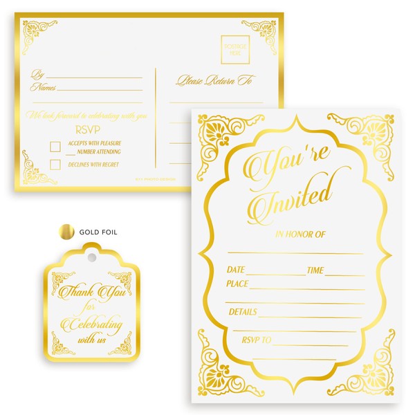 RSVP Postcards for Wedding Rose Gold Foil 4"x6" Responde Cards, RSVP Reply, Wedding, Rehearsal, Baby Bridal Shower, Birthday, Party Invitations Rose RSVP 2