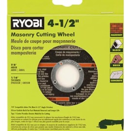 RYOBI 4-1/2" Masonry Cutting Wheel Silicon Carbide