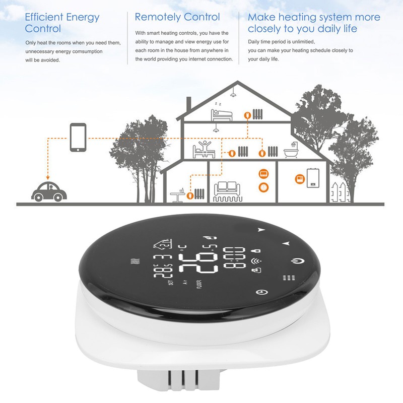16A Smart WiFi Thermostat for Water/Electric Floor Heating Water Gas
