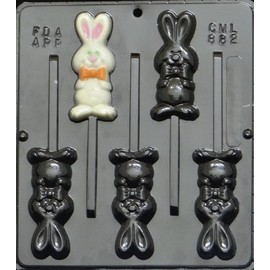 Candy Molds N More Easter Bunny Lollipop Chocolate Candy Mold 882 (Clear Bunny)