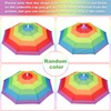 Syhood 4 Pieces Rainbow Umbrella Hat Adjustable Sun-rain Umbrella Hat