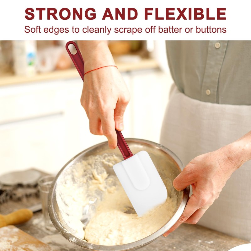 14 Pcs Silicone Rubber Spatula, Commercial Spatula 450 Fahrenheit Heat