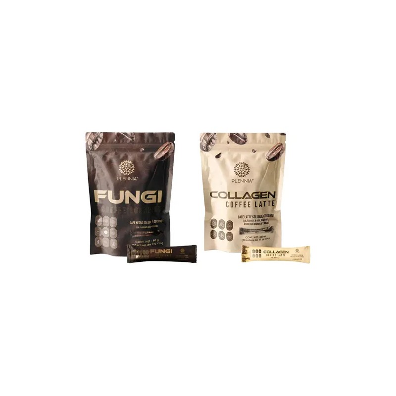 Kit Cafe Plennia Colágeno Latte Fungi Collagen Coffee Mushroom Gourmet