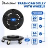 PLASTIC PRINCE Trash Can Dolly with Wheels, Black Garbage Roller