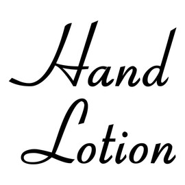 Hand Lotion 3.5w x 3h Label | Bathroom Organization | Die Cut Vinyl Decal | Black Retro Font (Sticker Only)