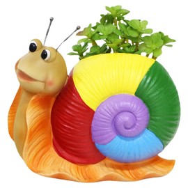 Mrchfr Funny Snail Planter Pot, Unique Planters for Indoor Plants, Rainbow Snail Decor Cute Animal Planters for Indoor Outdoor Plants Cactus, Home Office Desk Ornament Decorative pots