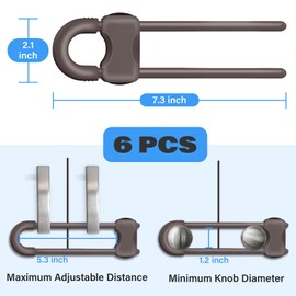 Cabinet Locks for Babies, Baby Proofing Cabinets, 6 Pack U-Shaped Child Locks for Cabinets, Child Proof Cabinet Latches,Child Safety Cabinet Locks with Adjustable by SPISPI(Brown)