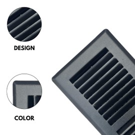 Sierra Grates Precision Flow 4"x 10" Steel Floor Register - 2 Way Louvered Design,Black Finish - Premium Home Vent Covers, Durable & Decorative - Fits 4"x10" Duct Openings, Easy Installation