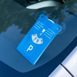 Parking Disc with Suction Cups, Pack of 2 in Blue, Cardboard Double Sided Adjustable Parking Meter with Eight Languages for Car, Truck, Motorhome, Parking Disc, Parking Disc, Parking Disc, Parking