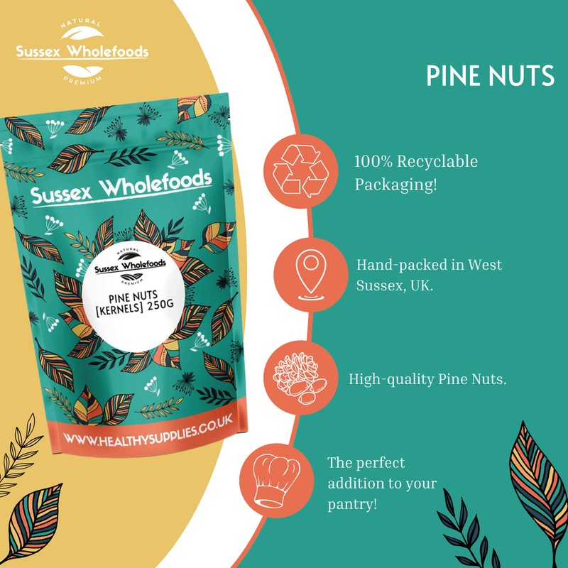 Sussex Wholefoods Pine Nut Kernels 250g: Premium Quality, Nutty Flavour,