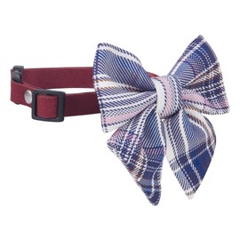 FUN LAVIE 2 piezas de collar de corbata de moño a cuadros para perro, gato, lindo collar con correa para el cuello para suministros de disfraz de mascota, estilo ajustable E
