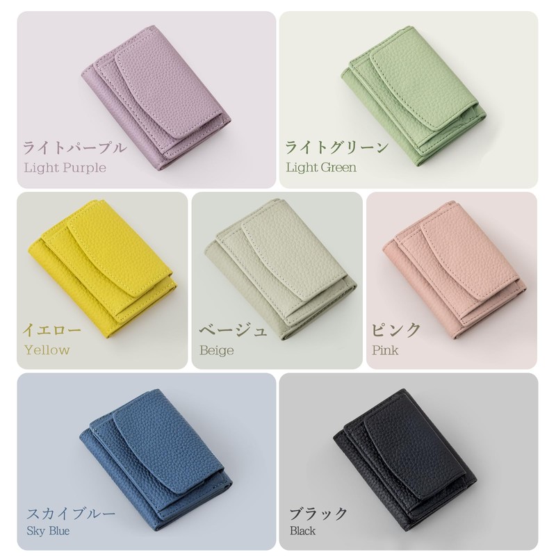 GUDWAT Mini Wallet, Women's Trifold Wallet, Small, Compact, Coin Purse