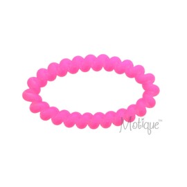 Neon Pink Coil Pony Holders for Women's Hair - Set of 4