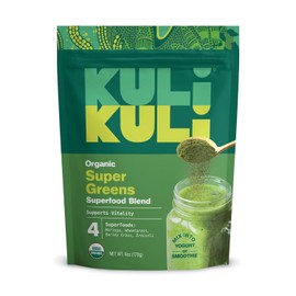 Kuli Kuli Green Power [6 Oz] Super Greens Polvo Nutriente Denso Moringa, Hierba De Trigo, Brócoli Y Hierba De Cebada Mezcla 100% De Superalimentos Orgánicos A Base De Plantas Posder Proceden