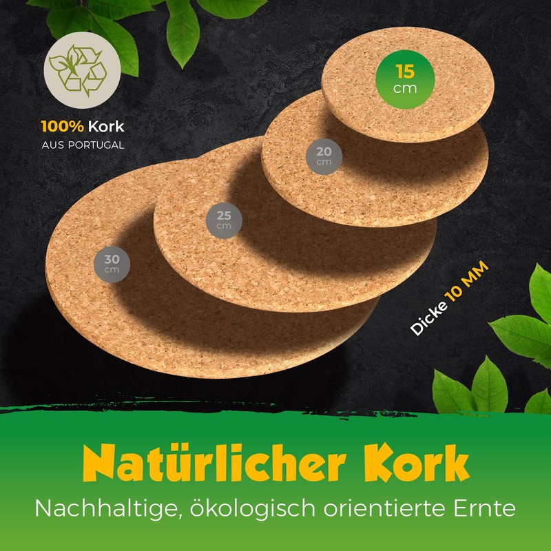 Cork Trivet | 15 cm | Round Trivet for Pots,