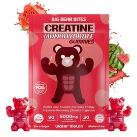 Creatine Monohydrate Gummies for Men & Women | 5000mg of Creatine Gummies per Serving | Sugar Free Gummies, Gluten Free & Halal | Pack of 90 Pre Workout Gummies for Muscle Recovery | Watermelon Flavor