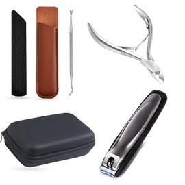 5 Piece Set Nail Clippers, Nail Clippers, High Quality, Nail Sharpener, For Feet, 2 Sides Included, Nail File for Fingernails, Curved Blade, Thick Nails, Dual Purpose Nail Clippers, Sharpening