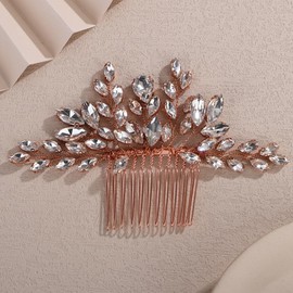 Rumtock Handmade Rose Gold Side Headpiece Women Wedding Hair Accessories Wedding Dancing Ball Party (Rose Gold)