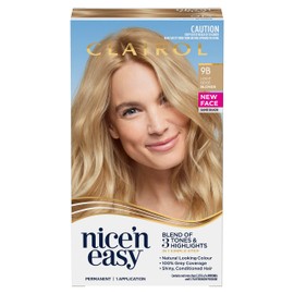 Clairol Nice 'N Easy Permanent Colour 9B Natural Light Beige Blonde, 100% Grey Coverage, Natural Looking Hair Colour