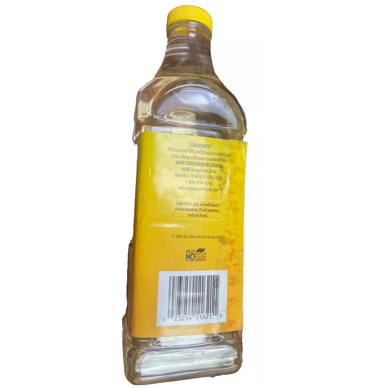 HAIN PUREFOODS 100% Expeller Pressed SUNFLOWER oil 32 Oz