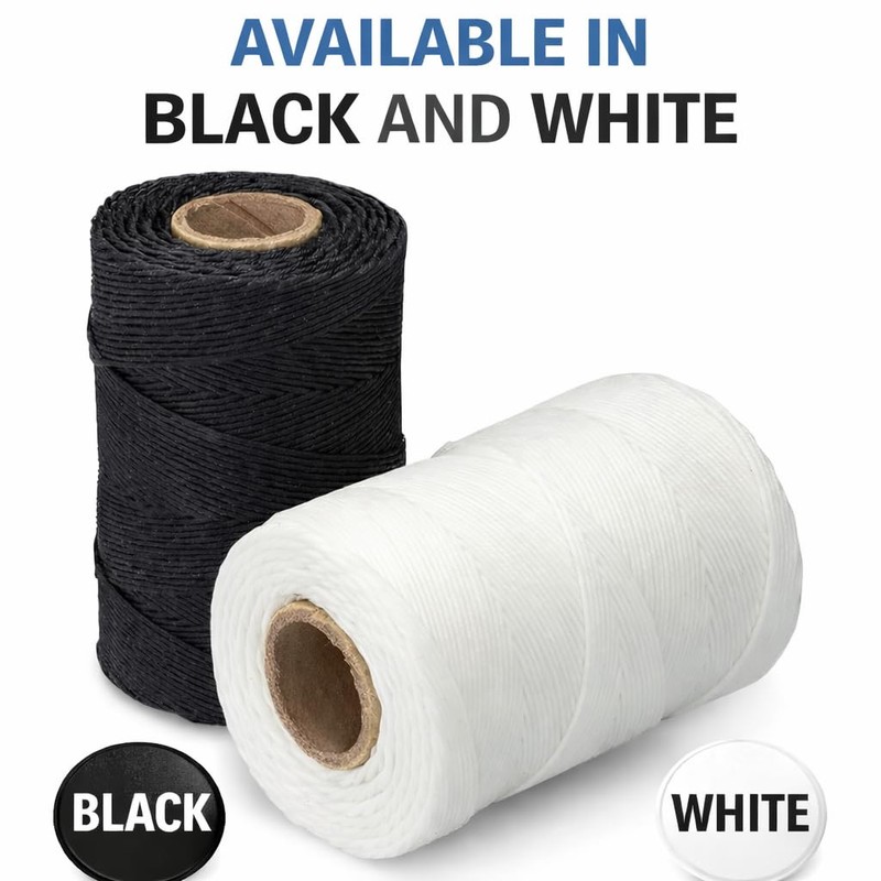 Waxed Twine Lacing Cord 160 LBS Tensile Strength (2-Rolls) Each