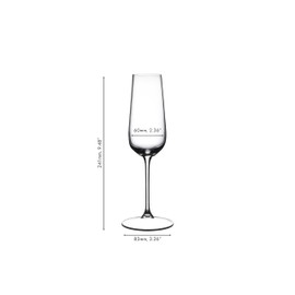 Riedel Champagne Flute - Crystal Glass - 8,454oz (full) - Set of 2-6424/08 - Grape At Premium Sparkling Wine Glass, Dishwasher Safe