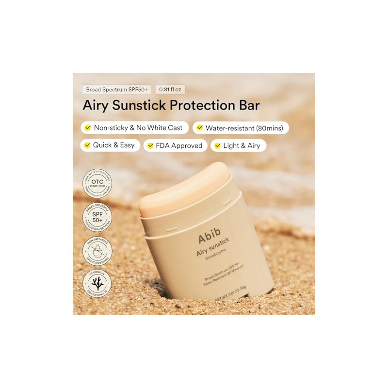 Abib Barra de protección Airy Sunstick de amplio espectro SPF50+