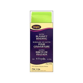 Wrights Single Fold Satin Blanket Binding 2" X4-3/4yd, Kiwi