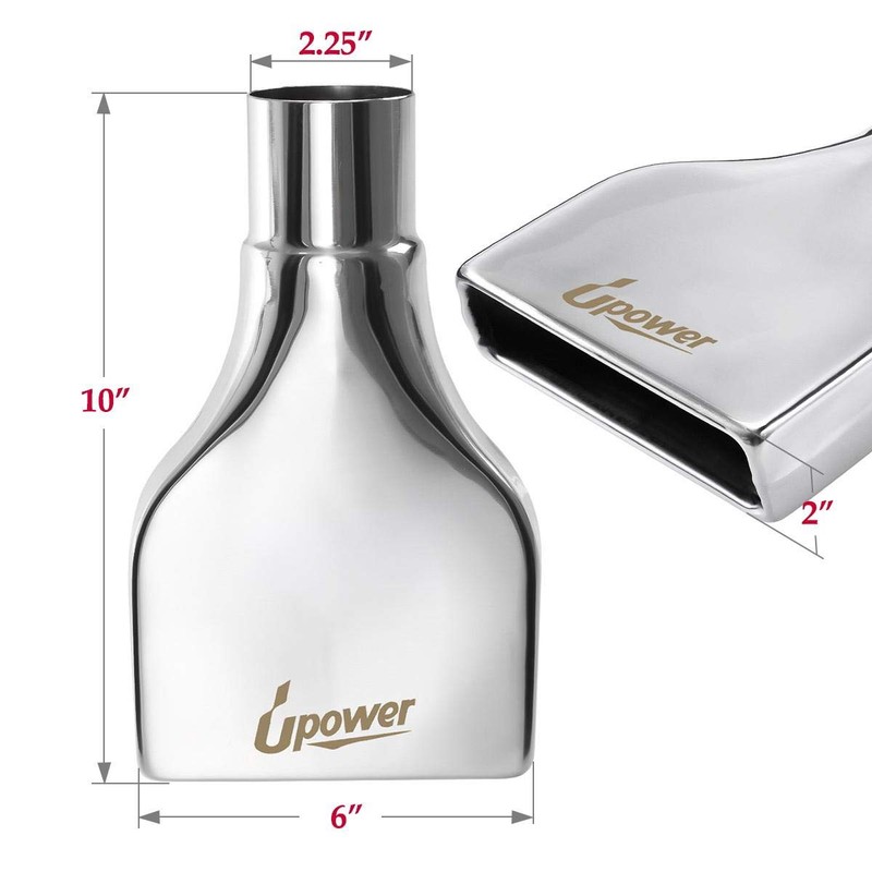 Upower Pack of 2 Exhaust Tip 2.25" Inlet 2" x