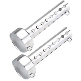 Yuumo+ Inner Silencer, Inner Baffle, Bike, Muffler, Silencer, Exhaust, Steel, General Purpose, Width: 1.4 / 1.8 / 1.8 / 1.9 / 2.4 inches (35 / 42 / 45 / 48 / 60 mm), Set of 2, Silver Long, 1.9 inches