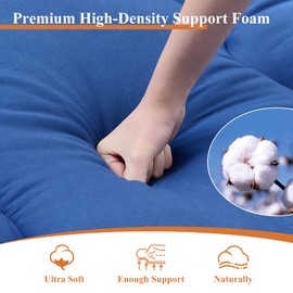 Canisflax Futon Mattress Thicken Sleeping Mattress for Floor Folding Mattress for Adults,Kids,Tatami Mat,Camping Mattress,Road Trip, Kids Play Mat, Queen Size,Navy