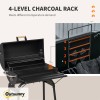 30-Inch Portable Charcoal Barbecue Grill with Wheels for Outdoor Camping