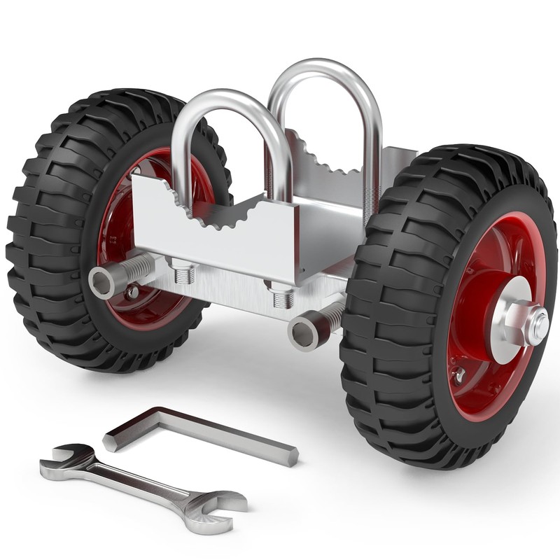 Blütezeit Rolling Gate 6'' Heavy-Duty Rubber Wheel Carrier 2pcs, Double-U