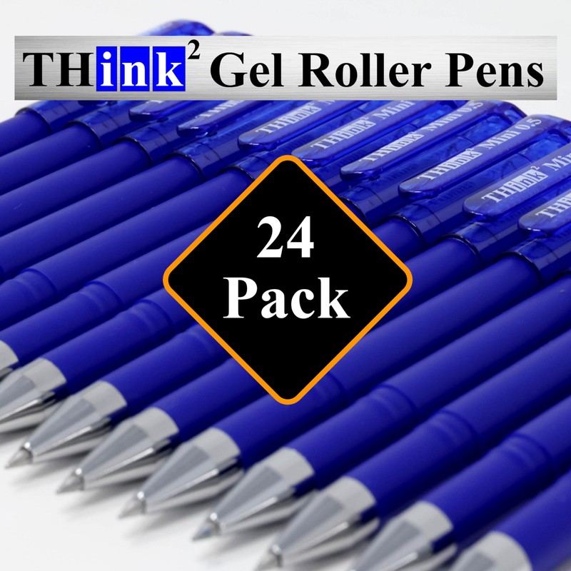 THINK2MASTER [24 Pens - Blue Ink Think2 0.5mm Pocketable Mini