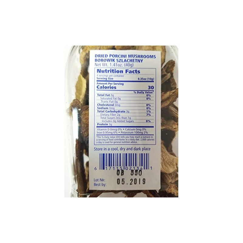 Polish Dried Porcini Mushrooms (Borowik Szlachetny), 40g Container - Sliced
