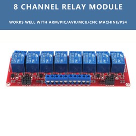 hiBCTR 12V 8-Channel Relay Module with Optocoupler Isolation - High/Low Level Trigger 10A 250VAC for Arduino/PLC Industrial Control