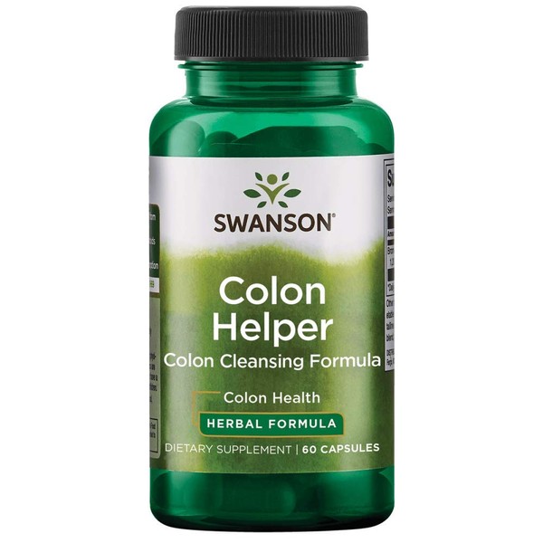 Swanson Colon Helper - Promotes Digestive Health Using Vervain, Goldenseal Root, Slippery Elm Bark & More - Herbal Supplement Aiding Healthy Eliminations - (60 Capsules) 1 Pack
